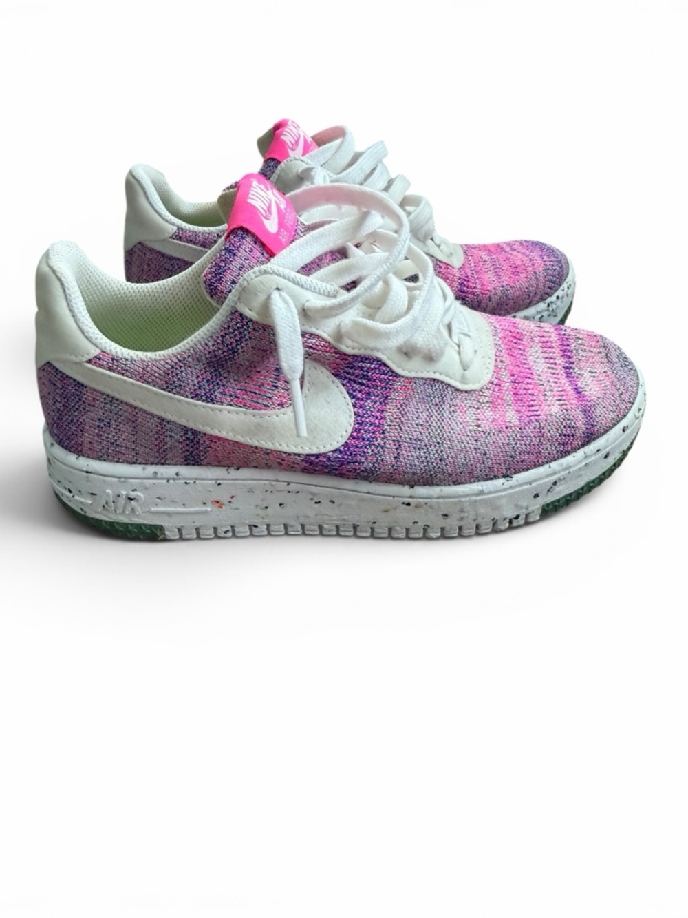 Nike Low-Top Knit Sneakers in Pink, Purple & White Size 8